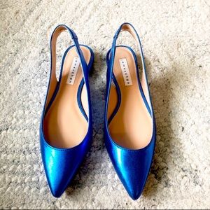 Metallic shimmer sling back sandal